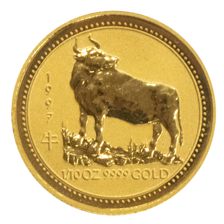 1997 1/10oz Year Of Ox Perth Mint Lunar Series 1 Gold Coins